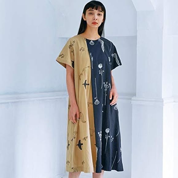 Amazon スーパーハッカフィーユ Super Hakka Feuille 13号 15号 19号 アーティストコラボ企画 今日もここを通ると 刺しゅうミックスワンピース 90ブラック 47 15 ワンピース チュニック 通販