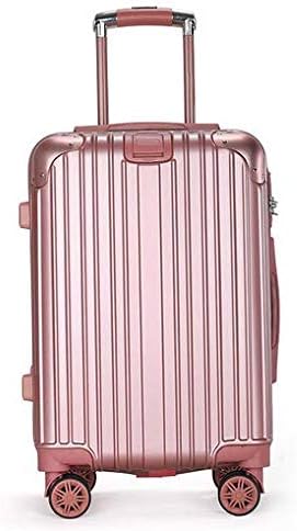 LIYUHAO Trolley Case-Silent Universal Wheel-Anti-Theft-ABS Material Suitcase-Wearable Waterproof and Shockproof Suitcase,Rosegold
