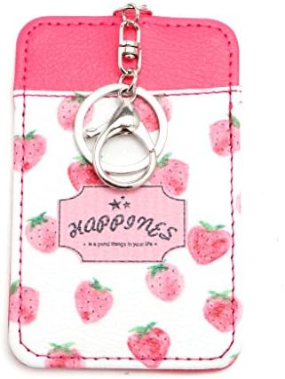 hibyebuying Badge Holder,Chic Fruit Leather ID Card Holder Card Case Badge (3#)