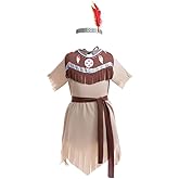 Dressy Daisy Toddler Little Girl Sacagawea Princess Halloween Costume Fancy Party Dress Up Set with Feather Headband