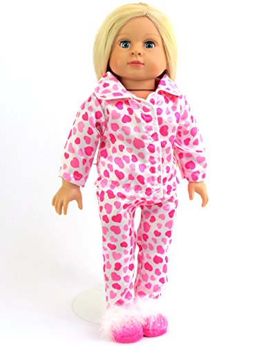Pink Heart Pajamas | Fits 18" American Girl Dolls, Madame Alexander, Our Generation, etc. | 18 Inch Doll Clothes