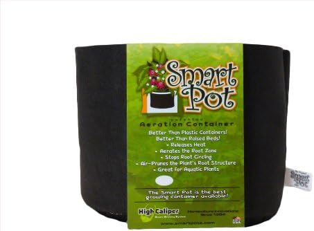 1 Gallon Smart Pot - Black Fabric/Soft Sided Garden Aeration Container - 5 Pots by Growers Solution