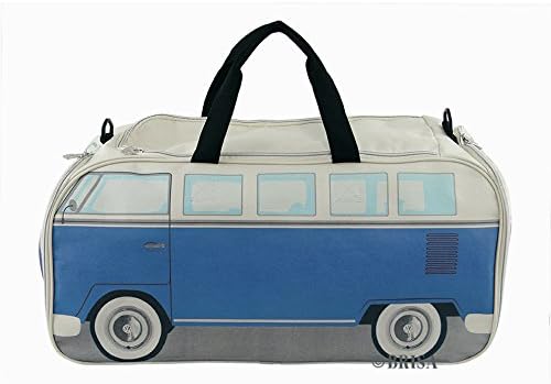 BRISA VW Collection - Volkswagen Retro Sport Shoulder Fitness Bag Duffel in T1 Bus Campervan Shape (Large/Classic Bus/Blue & Beige) - Image 4