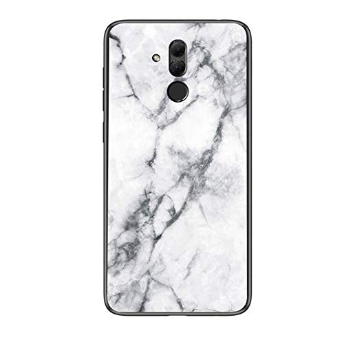 MadBee Case for Huawei Mate 20 Lite [with Screen Protector],9H Tempered Glass Back Cover [Marble Pattern Design] + Soft TPU Silicone Bumper [Shock Absorption] Fully Protective Case (Marble 1) — image 1
