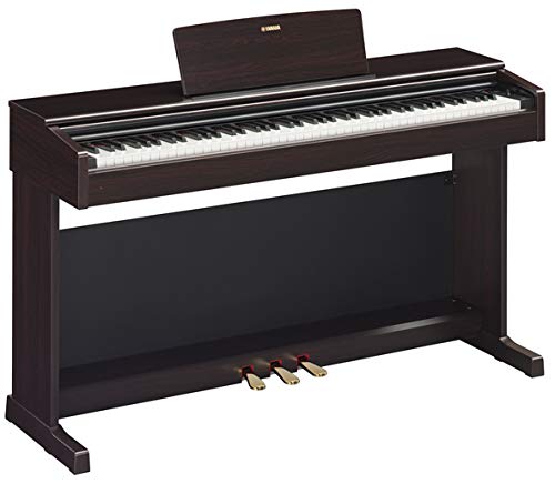 Yamaha Arius YDP-144 Console Digital Piano - Rosewood Bundle with Furniture Bench, Headphones, Keyboard Stickers, Instructional Book, Austin Bazaar Instructional DVD, and Polishing Cloth