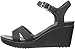 crocs Women's Leigh II Ankle Strap Wedge, Black/Black, 9 M US