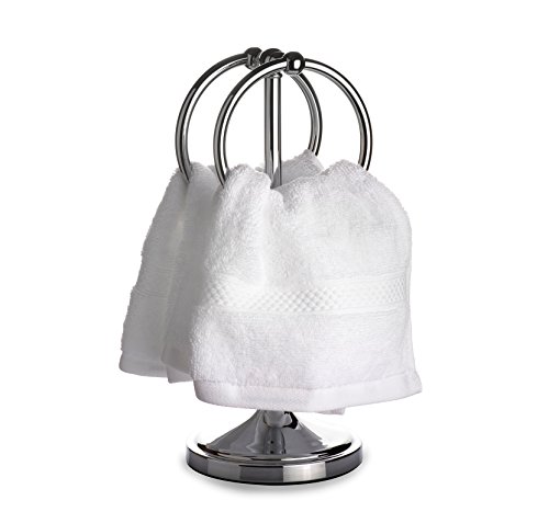 AMG and Enchante Accessories, Free Standing Modern Fingertip Hand Towel Ring Holder Tree Rack, TT100004 CHR, Chrome