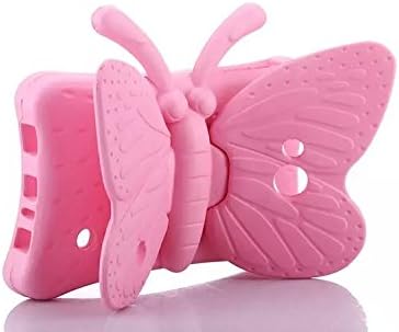 Samsung Galaxy Tab 3 Lite / E Lite 7.0 SM-T110 T113 Case, BAUBEY Kids Safe Butterfly EVA Foam Shockproof Case Cover Stand for Samsung Galaxy Tab 3 Lite SM-T110 / E Lite 7.0 SM-T113 (Baby Pink)