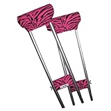 Crutcheze Pink Zebra Underarm Crutch Pad and Hand Grip Covers with Comfortable Padding Washable Designer Fashion Orthopedic Products Accessories