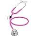 MDF Instruments, Acoustica Lightweight Stethoscope for Doctors, Nurses, Students, Home Health Use, Adult, Dual Head, Fuchsia Tube, Silver Chestpiece-Headset, MDF747XP32