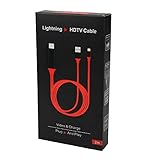Lightning to HDMI CABLE-1080P HDTV Lightning to HDMI Adapter Cable, IOS to HDMI Digital Audio 1080P HDTV Cable for iPhone x,8/7 Plus,6/6S Plus,5 Plus/5S/iPad/iPod Touch Models, Projector