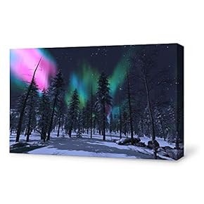 Canvas Wall Art Canvas Aurora Painting Wall Poster Decor for Living Room Framed Home Decorations - 12x18 inches
