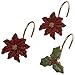 Carnation Home Fashions Poinsettia Ceramic Resin Shower Curtain Hooks