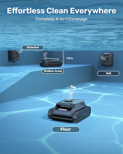 (2026 New) Gosvor Pool Vacuum Robot LiteVac G1, Wall & Waterline & Platform, 15.2 lbs Ultra-Lightweight, Up to 200-Min Runtime, Double Filtration, Smart Navigation & App, for Pools up to 2153 sq.ft