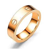 Dubeauty Love Ring Lifetime Titanium Stainless Steel Couples Wedding Engagement Anniversary Engraved Bands Rose Gold Size 5-10