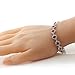 Sterling Silver Heart Shape Red Zirconia Women's Tennis Bracelet, 7 inches + 1 inch Extender