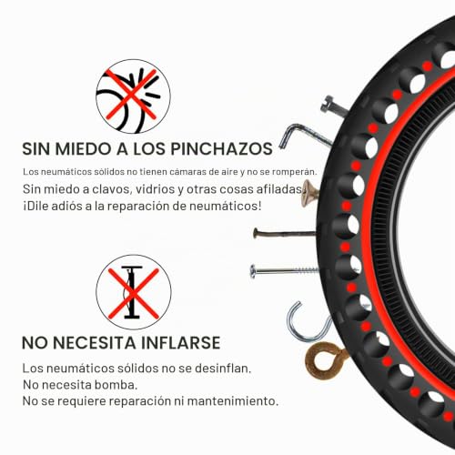 BANGTING 2PCS 8.5 Inch Solid Wheels for Electric Scooter, 8 1/2 x2 Replacement Tires, 50/75-6.1 Replacement Wheel for Xiaomi Pro 2 / M365 / M365 Pro / 1S / 3/3 Lite/Essential