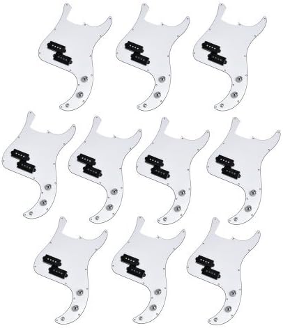 10pkg Loaded P-bass Faux White Tortoise Shell Pickguard W/black Pickups 1jack 2 Potentiometer