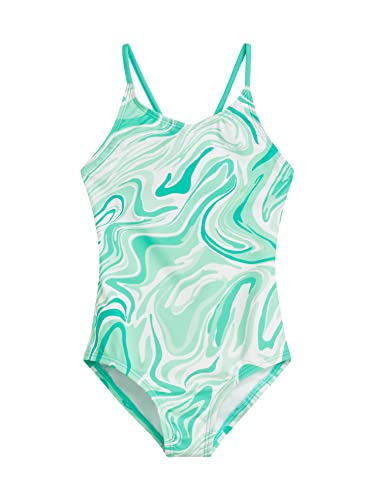 Kanu Surf Girls' Hurricane Beach Sport UPF 50+ 1-Piece Swimsuit, Gigi Green,5