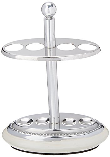 nu steel Fantasy Collection Toothbrush Holder, Chrome Finish with a Mother of Pearl Enamel Look Plated Trim