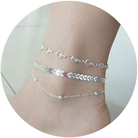 LANG XUAN Turquoise Turtle Anklet Multiple Layered Boho Gold Handmade Tree of Life Charm Anklet for Women