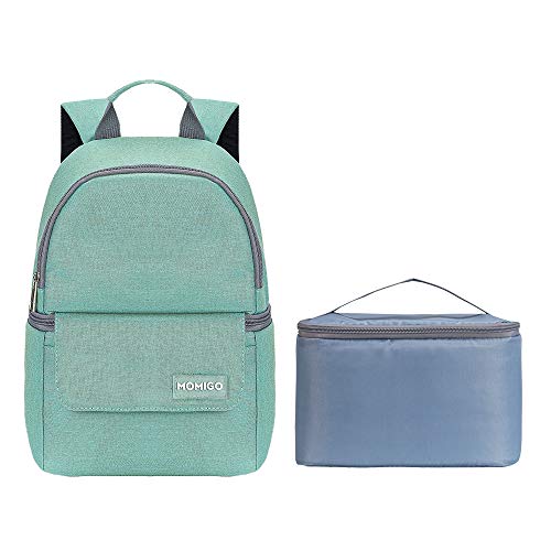 Mini Breast Pump Bag Backpack Lunch Bag - Cooler and Moistureproof Bag for Mother Baby Bottle Breast Milk Pump Breastfeeding Outdoor Working Backpack (Green)