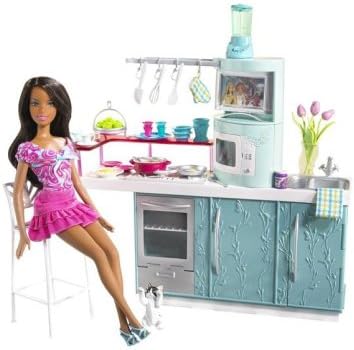 amazon barbie doll kitchen set