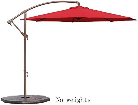 Le Papillon 10 Ft Offset Hanging Patio Umbrella Aluminum Outdoor Cantilever Umbrella Crank Lift Red Generation Production Amazon Co Uk Garden Outdoors