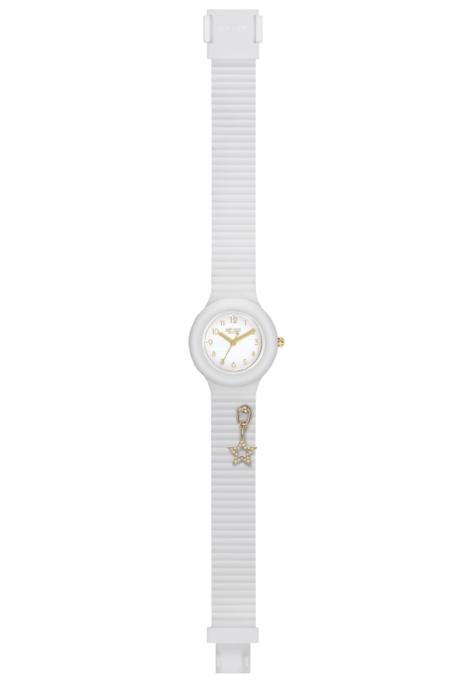 Hip Hop, Women's Watch Dancing in the Light Collection HWU1088, with Only Time - 3H Quartz Movement, Silicon Strap and Safety Botton Closure, White Colour