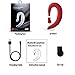 SLuB True Wireless Bluetooth Invisible Single Earbud with Microphone Noise Cancelling Waterproof Ear-Hook Non Ear Plug Sport Headset for Cell Phone(Red)