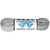 Derby Laces Solid Gray - Flat, 10mm Wide, for Boots, Skates, Roller Derby, and Hockey Skates (60 Inch / 152 cm)