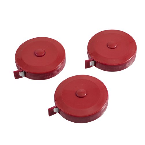 uxcell Red Round Case Retractable Sewing Tape Measures 150cm 60