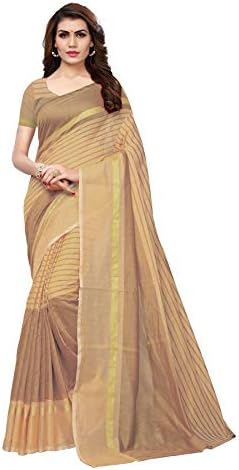 Indira Designer Women's Cotton Saree With Blouse Piece (Free Size)