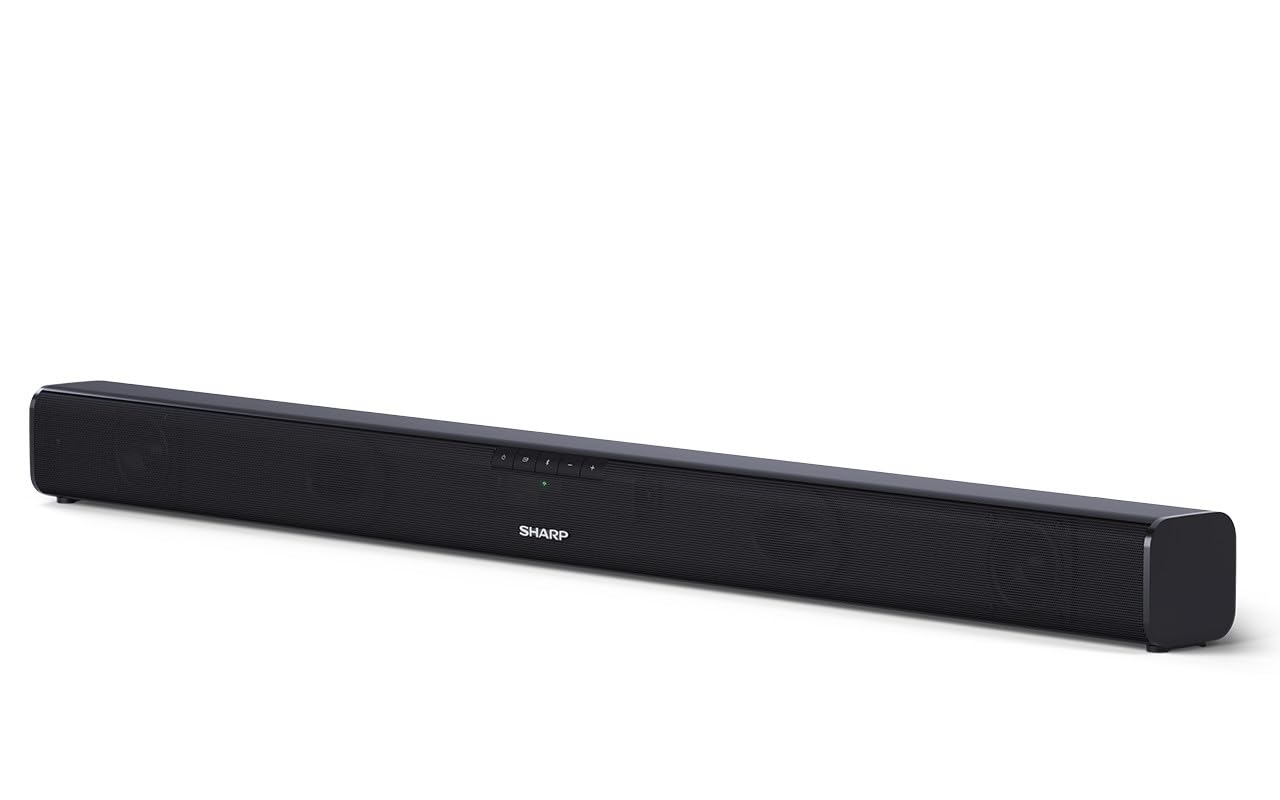 Sharp Soundbar for TV HT-SB110 2.0 Slim Soundbar – Bluetooth, HDMI ARC/CEC, Optical, Aux – 90W Home Cinema TV Speaker System