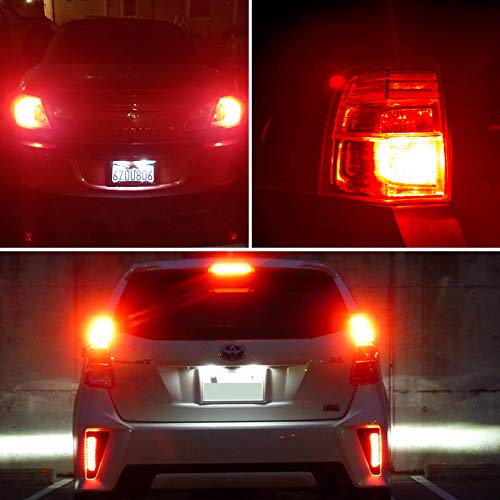 AUXLIGHT 2057 1157 2357 7528 2057A 1157A 2357A LED Bulbs Brilliant Red, Ultra Bright 57-SMD LED Replacement for Brake/Tail Lights, Blinker Lights, Turn Signal/Parking or Running Lights (Pack of 2) - Thumbnail 6