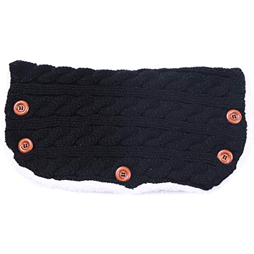 2PCS Baby Fleece Blanket Swaddle with Stroller Hand Muff Hands Warmer,Baby Stroller Sleeping Bag Sleep Sack Blanket with Hand Warmer Glove Wrap for Baby & Mommy (Black) - Thumbnail 2