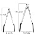 STARUBY Kitchen Tongs 9 inches and 12 inches Fish Spatula Stainless Steel Locking with Silicone Tips Cooking Salad Buffet BBQ Serving Tongs Heat Resistant Meat Turner Spatula Tongs, Black