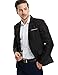 Pishon Men's Blazer Jacket Lightweight Casual Slim Fit One Button Sport Jackets, Black, Tag Size XXXXL=US Size L