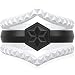 Rinfit Silicone Wedding Ring for Women Set of Thin and Stackable Designed Rings. Comfortable, Soft, Rubber Bands (5.5-6 (16.51mm), White, Black)