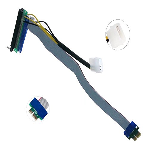 HonsCreat PCI-E Express 1x To 16x Riser Card Ribbon Extender Extension Cable Power - Thumbnail 7