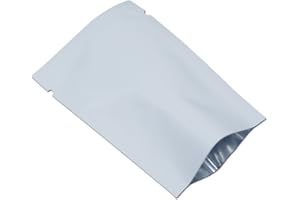 PABCK Open Top Aluminum Foil Heat Seal Coffee Package Pouch Storage Bags Mylar Vacuum Packing Bag for Food 100Pcs (White, 5x7