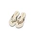 Desen Women's Floral Summer Satin Flip Flop White 7 B(M) US