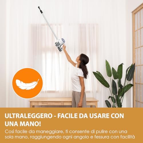 S6PRO Aspirapolvere Senza Fili 30KPa 30Min Scopa Elettrica Leggera