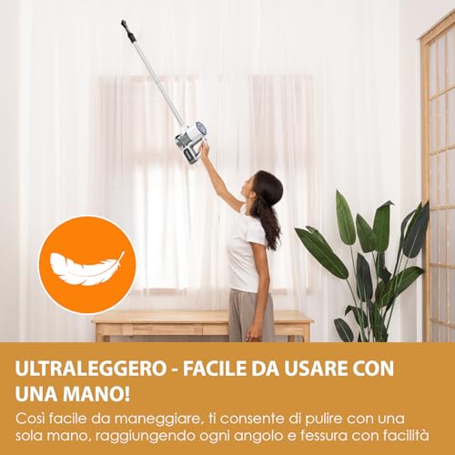VersLife S6PRO 30KPA Wireless Vacuum Cleaner, Cordless Electric Broom, Powerful Suction with Brushless Design, 30 Minutes Autonomy, HEPA Filter, for Floor and Pet Hair