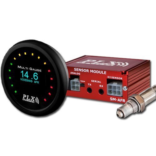 PLX C6AFRG4 Wideband AFR and DM6 Gauge Combinational Kit, Black