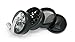 Plixio 4 Piece 2” Herb Grinder Tobacco, Spice, Herb, Weed Grinder with Handle, Pollen Catcher and Scraper- Zinc Alloy (Black)