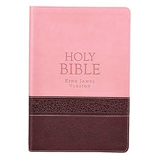 KJV Holy Bible, Thinline Large Print Faux Leather Red Letter Edition Ribbon Marker, King James Version, Pink/Brown