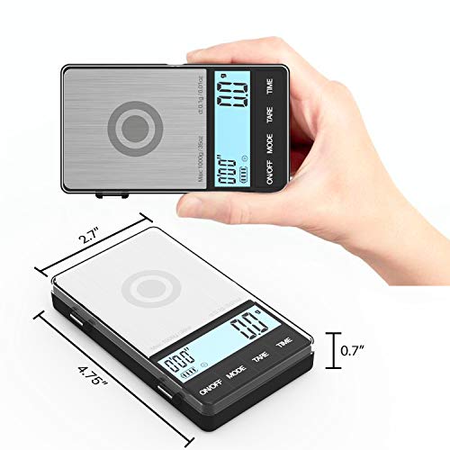 Thin Espresso Scale with Timer 1000g x 0.1g MAXUS Coffee Scale Digital