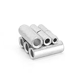 Ginsco 200pcs 22-18 16-14 12-10 AWG Gauge Non-Insulated Butt Connectors Uninsulated Wire Ferrule Cable Crimp Terminal Kit for DIY