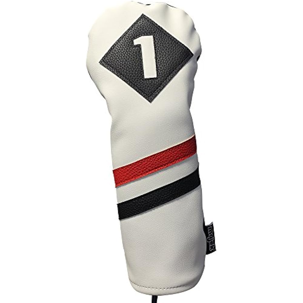 Retro Golf Headcovers White Red Black Vintage Leather 1 3 5 Driver